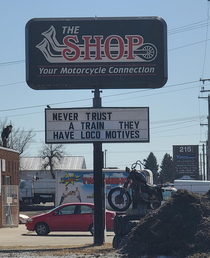 Local Motorcycle Shop Sign