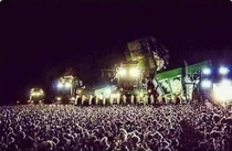 Looks like a dope concert until you realize its a cotton harvester