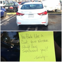 Looks like society doesnt like double parking