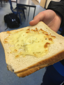 Lovely ham and cheese sandwich from the school canteen