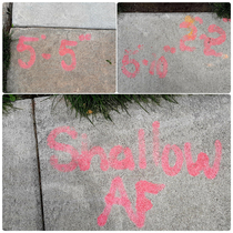 Loving the utility worker that marked the sidewalk