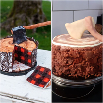 Lumberjack cake expectation VS reality