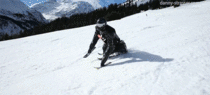 Man covers body in skis goes skiing