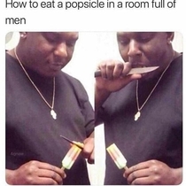 Manliest way to eat a popsicle