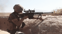 Marine sniper with a Barrett MM