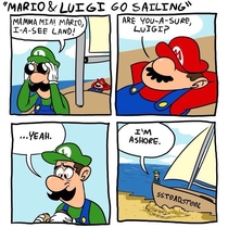 Mario and lugi make it to a shore