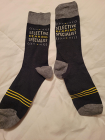 Married people will appreciate the socks I received for Christmas