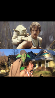 Master Yoda and Luke treat or trick