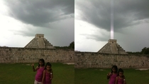 Mayan Pyramid Fires Energy Beam Into the Sky or iPhone Sensor Glitch YOU PICK