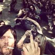 Meanwhile on the set of The Walking Dead