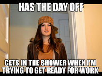 Meet my wife And she pretty much used all the hot water
