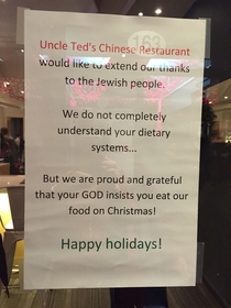 Merry Xmas from Teds Chinese Restaurant