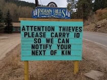 Message for criminals