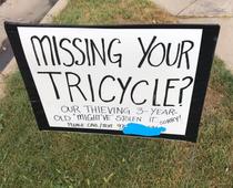 Missing tricycle