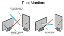 Misspelled dual monitors chatting to my uncle last night Today he sent me this