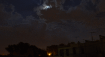 Moonbeams in Brooklyn last night July th 