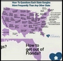 Most common google questions from each state