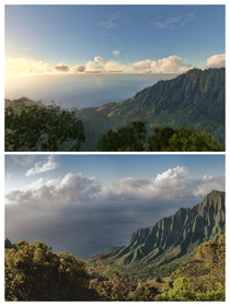 MS Flight Simulator vs the picture I took N Pali Coast Kauai