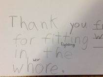 My best friend is an elementary school teacher Her students are writing postcards to veterans This happened