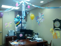 My boss jokingly claimed to be a Brony so we decided to go all out for his birthday