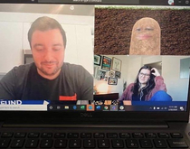 My Boss turned herself into a potato in our Microsoft Teams meeting and couldnt figure out how to turn it off so she was just stuck like this for the entire meeting