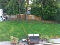 My boyfriend couldnt bring my brother in law fishing because he took my dad He came home to this on the lawn sorry couldnt get the whole pic
