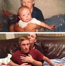 My brother and I then and  years later