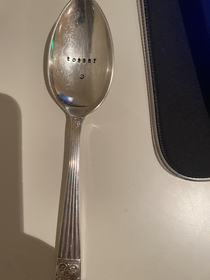 My brother got me a nice silver spoon for Christmas