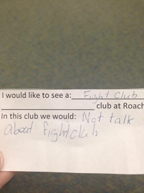 My brother is a middle school teacher and asked his students what clubs they would like to see at their school