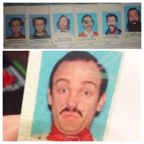 My buddys commitment to his drivers license photos