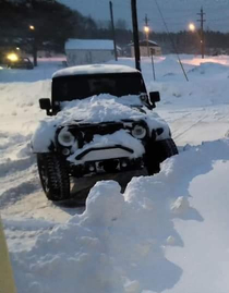 My buds jeep is not happy that winter is here
