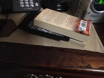 My dad likes reading so I got him a Kindle for is birthday Hes using it as a bookmark
