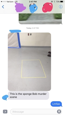 My Dad saw a crime scene at work the other day and had to share it with my family