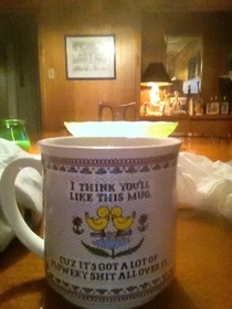 My dads newly bought mug