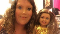 My daughter face swapped with her American Girl Doll