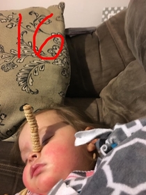My daughter passed out hard before dinner so I had a little fun