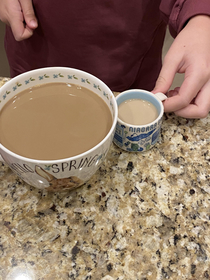 My daughter wanted coffee but shes  so we compromised