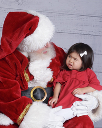 My daughter when Santa Claus told her that he cant deliver live animals for Christmas