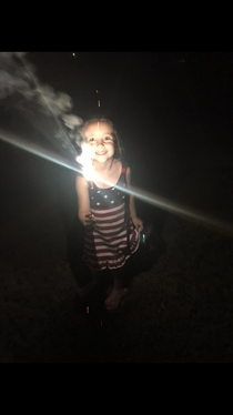 My daughters face upon being handed her first sparkler