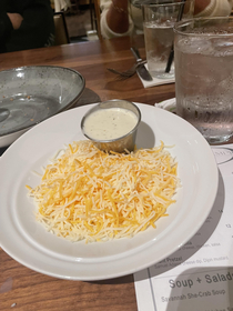 My dinner companion asked for a salad but just cheese and ranch