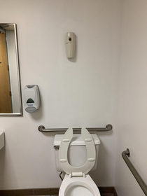 My doctors office has a timed air freshener that sprays directly in your face as you pee