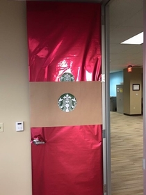 My door was voted most offensive in the office holiday door decorating contest