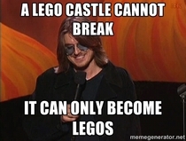 My eight year old was upset because her lego castle fell over and broke then I heard the words of Mitch