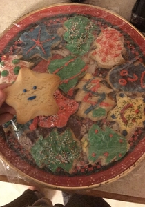 My family decorated cookies I gave mine some real personality