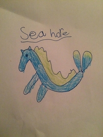 My favourite sea creature as drawn by my niece aged seven