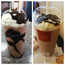 My frappe from earlier this week vs todays