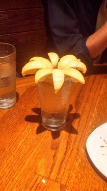 My friend complained to our waiter that there wasnt a lemon in his water 