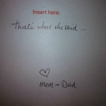 My friend got the best Xmas card from her parents