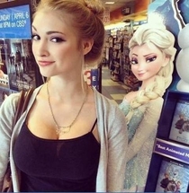 my friend looks just like the Frozen cutout at Target