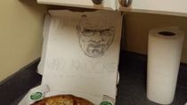My friend ordered a pizza and requested a Walter White drawing Not bad